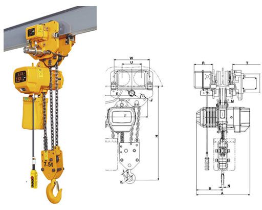 7.5T SHENGYIN Low Headroom Crane Chain Electric Hoist 7.5T SHENGYIN Low Headroom Crane Chain Electric Hoist