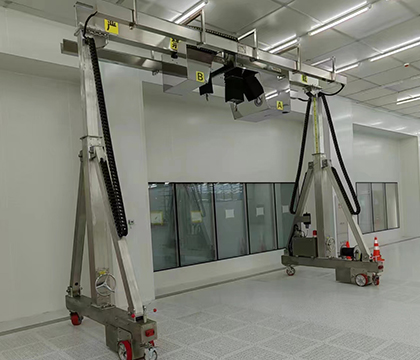 cleanroom gantry crane with electric chain hoist